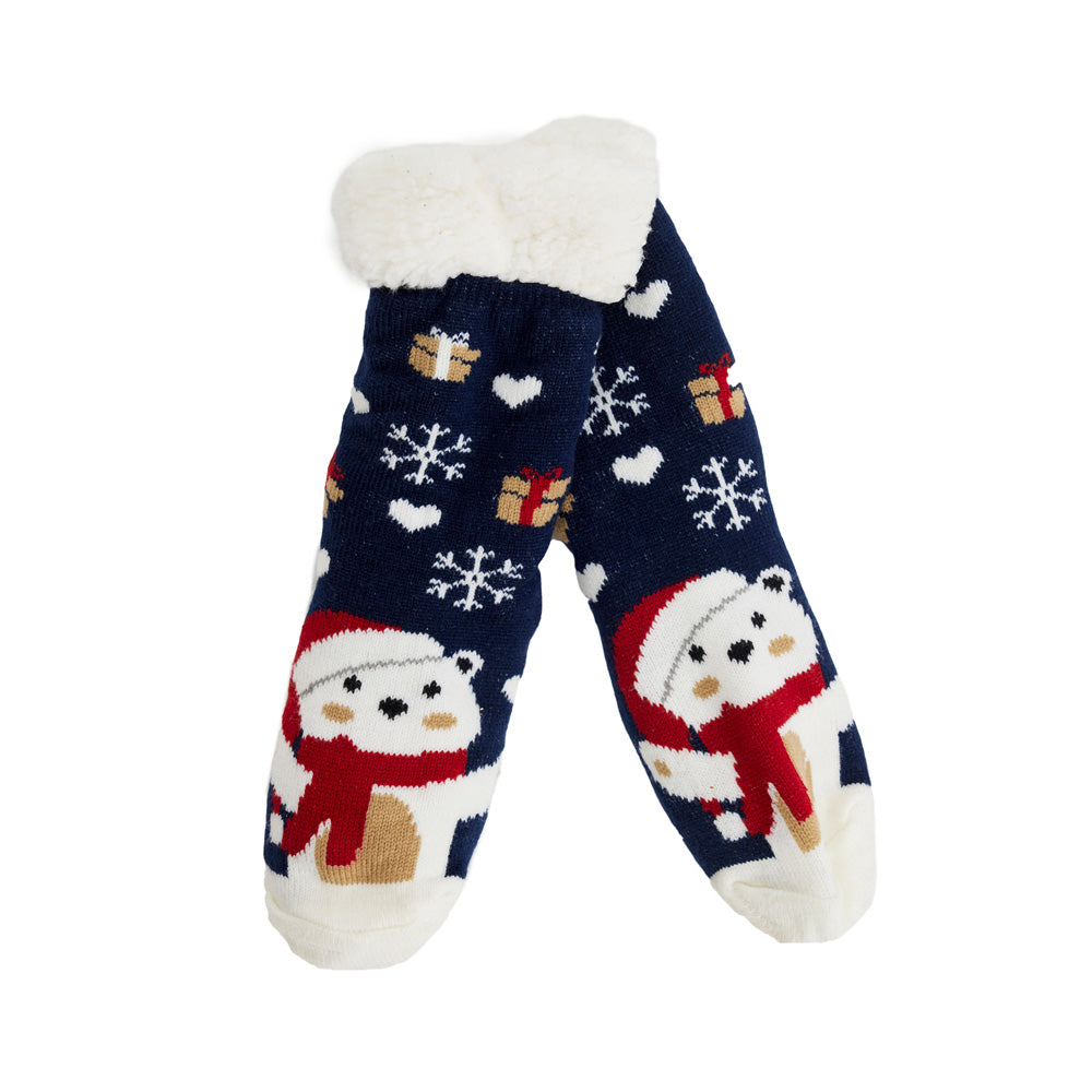 Calcetines de Navidad de Andar por Casa Burdeos con Cenefas – Jerseys  Navideños